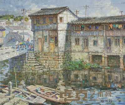 杨培钊 80年代 江南小镇 72.5×60.5cm